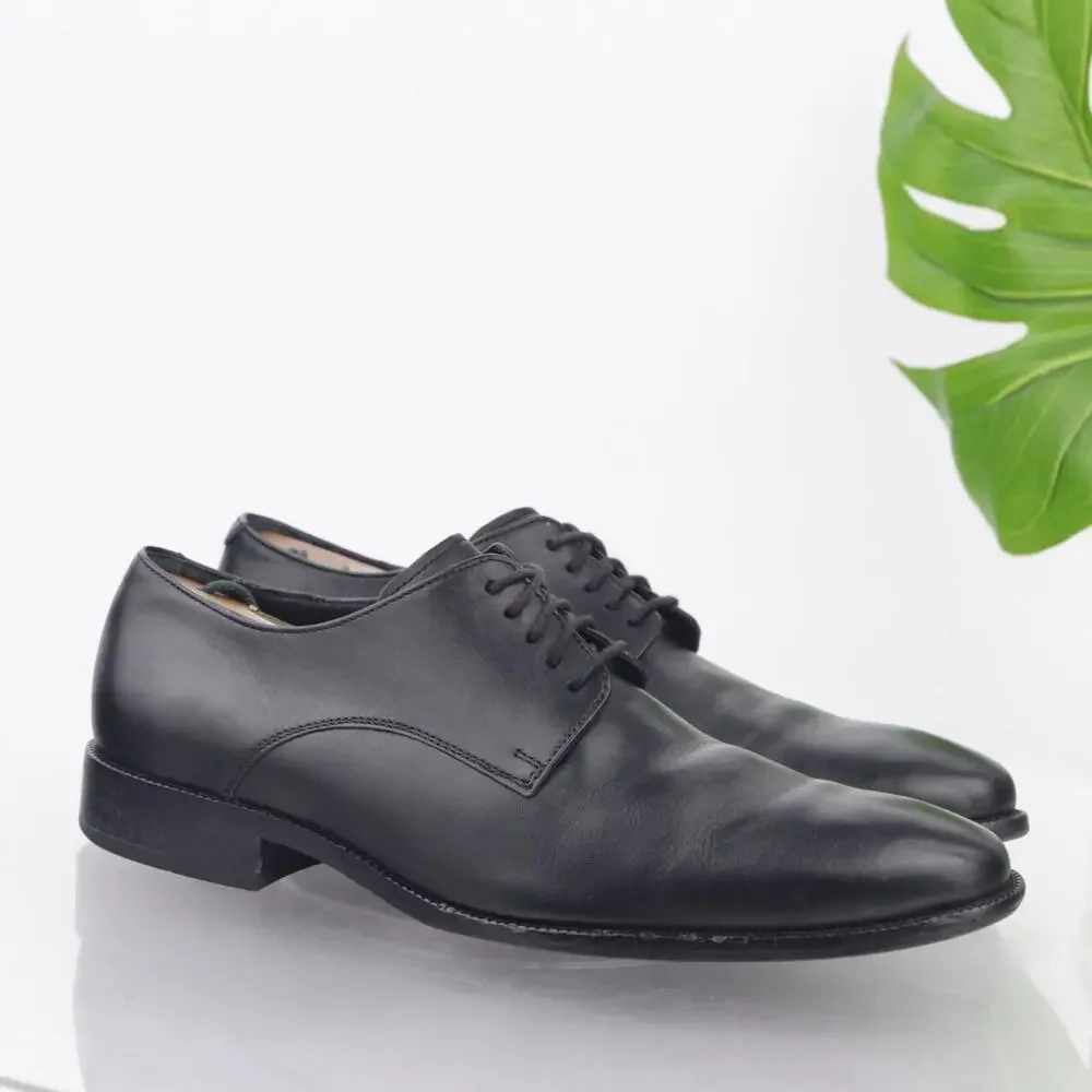 Cole‎ Haan Mens Williams Oxfords Size 10 M Black Leather Plain Derby Dress Shoes